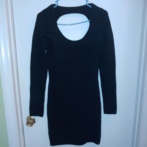 Black Spandex Sweater Dress.